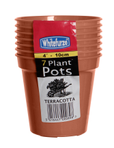 Whitefurze 7pc 4inch/100mm Plant Pots